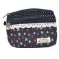 Preview: Handtasche Patchwork Kosmetiktasche Geldbörse navy Herz